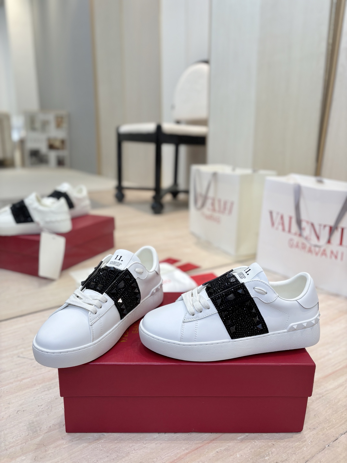 Valentino GARAVANI OPEN DISCO Studded Chunky-Sole Casual Sneakers