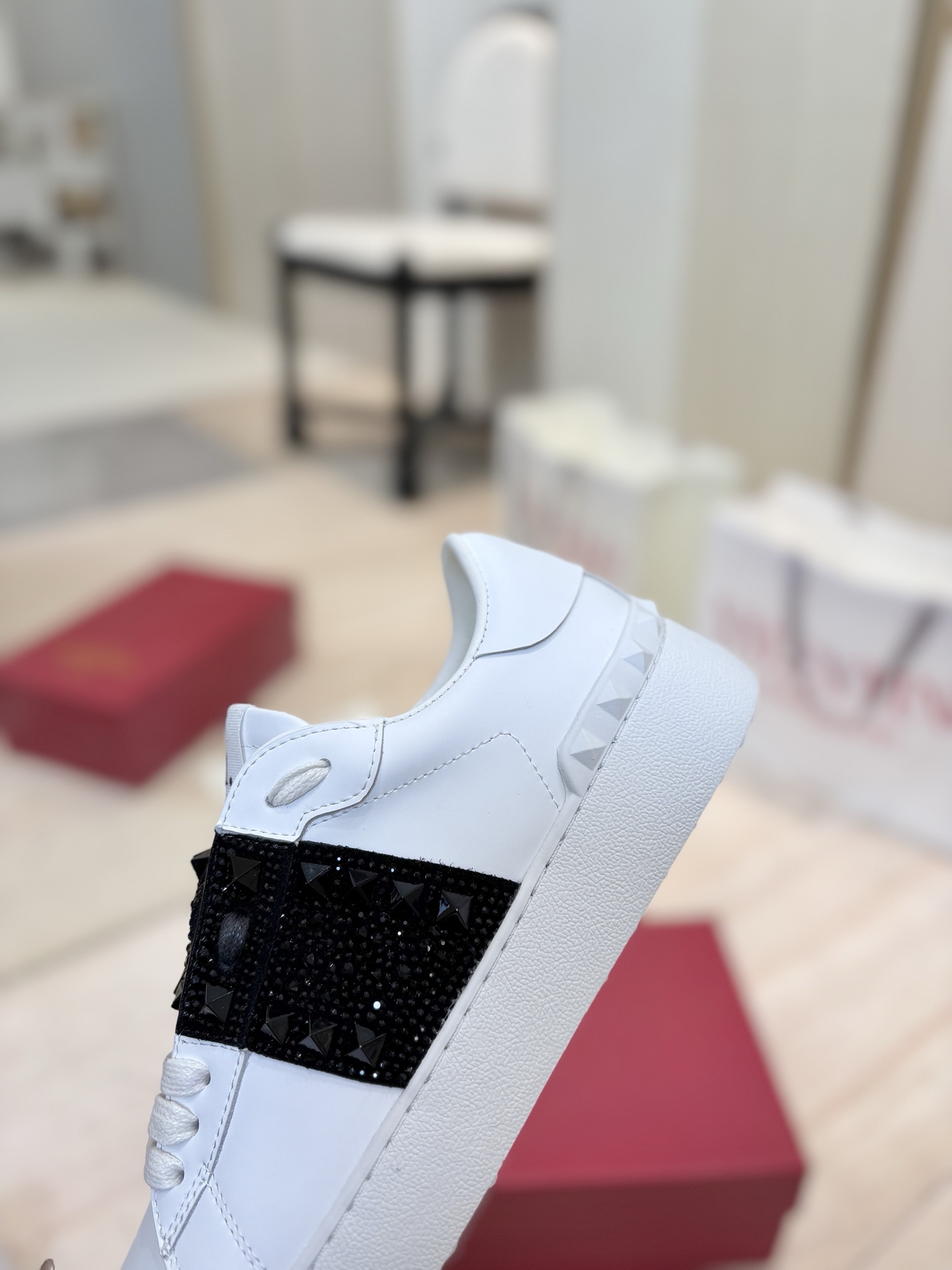 Valentino GARAVANI OPEN DISCO Studded Chunky-Sole Casual Sneakers