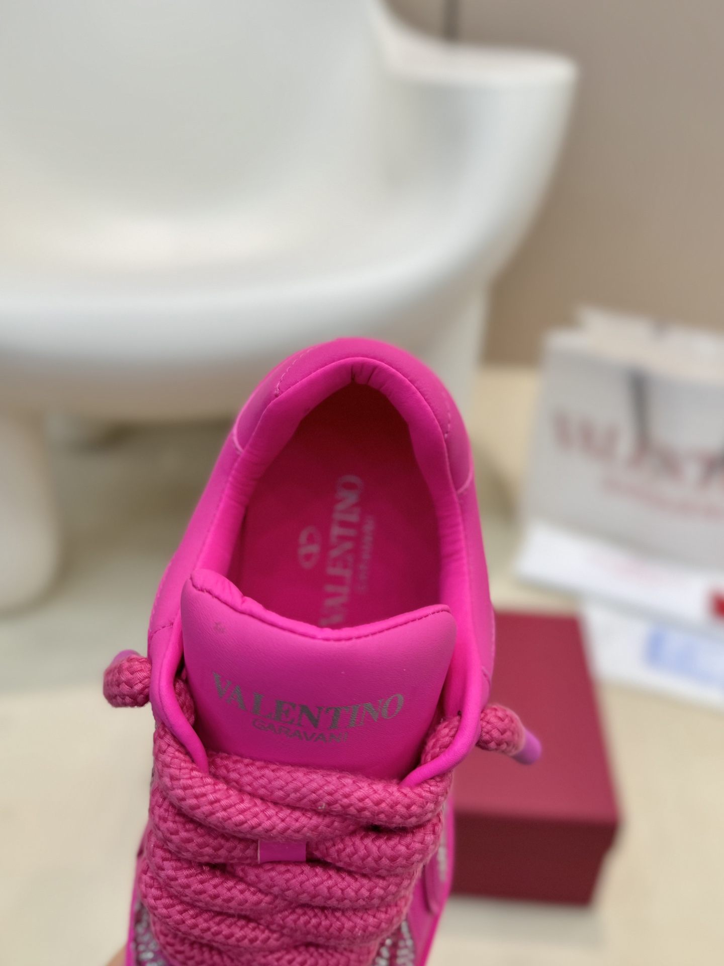 Valentino Garavani Single Stud Oversized Crystal Couple's Platform Sneakers