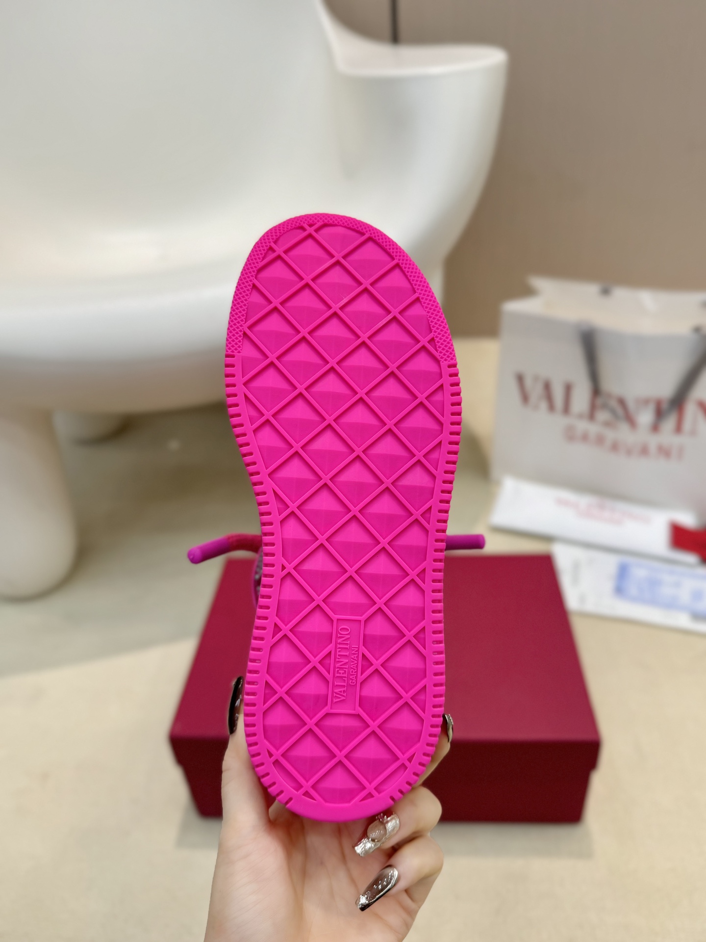 Valentino Garavani Single Stud Oversized Crystal Couple's Platform Sneakers