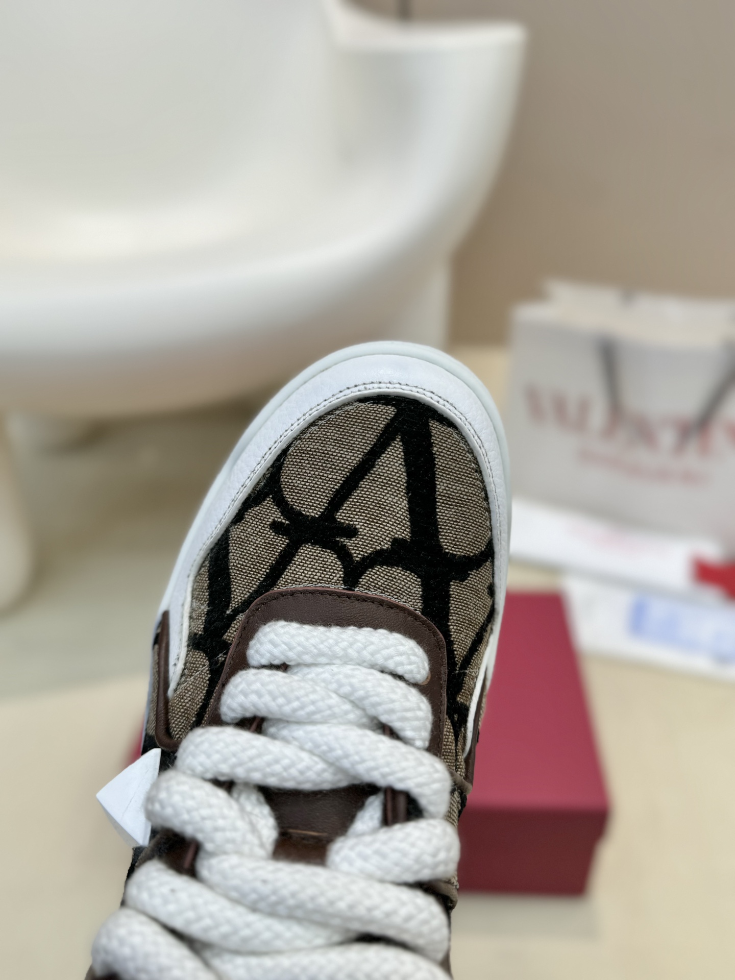 Valentino Out Stud Chunky Lace-Up Sneakers for Couples