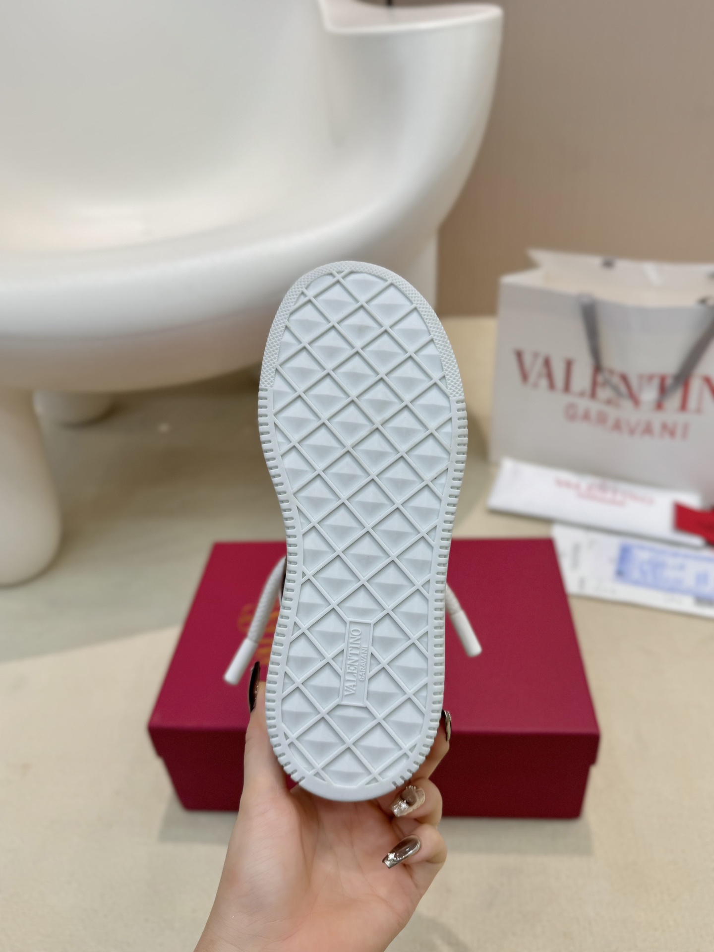 Valentino Out Stud Chunky Lace-Up Sneakers for Couples