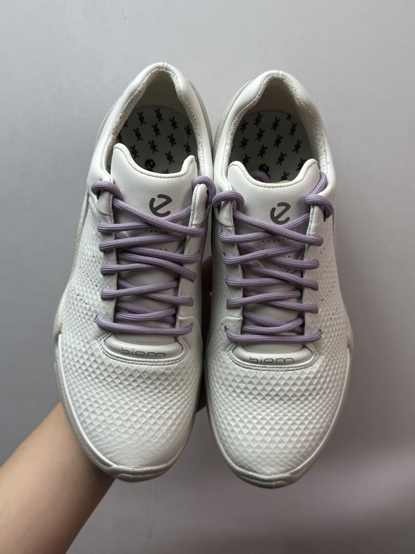 ECCO Genuine Leather Grid Upper Women's Casual Sneakers