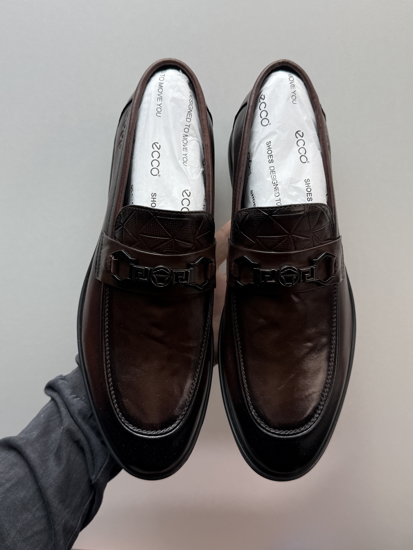 ECCO Genuine Leather Slip-On Men's Business Casual Loafers