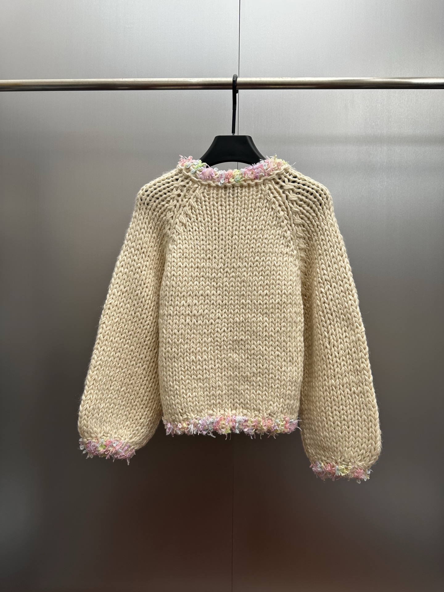 Chanel High-End Chunky Knit Hollow Out Heavy Diamond Button Women's Casual Cardigan Coat