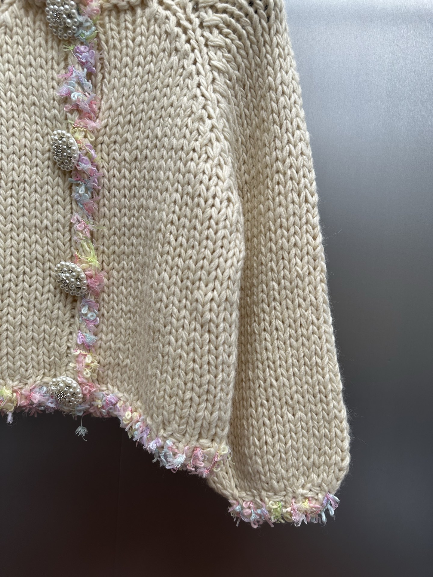 Chanel High-End Chunky Knit Hollow Out Heavy Diamond Button Women's Casual Cardigan Coat