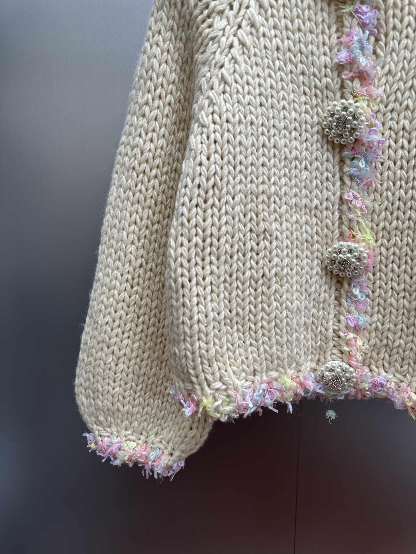 Chanel High-End Chunky Knit Hollow Out Heavy Diamond Button Women's Casual Cardigan Coat