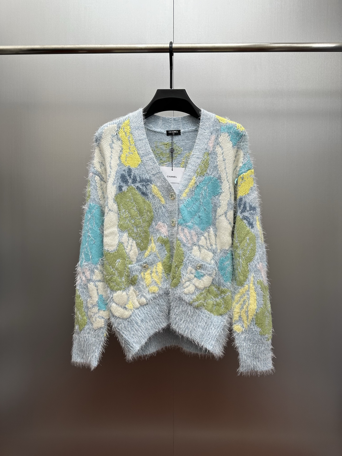 Chanel Floral Fine-Knit Cardigan