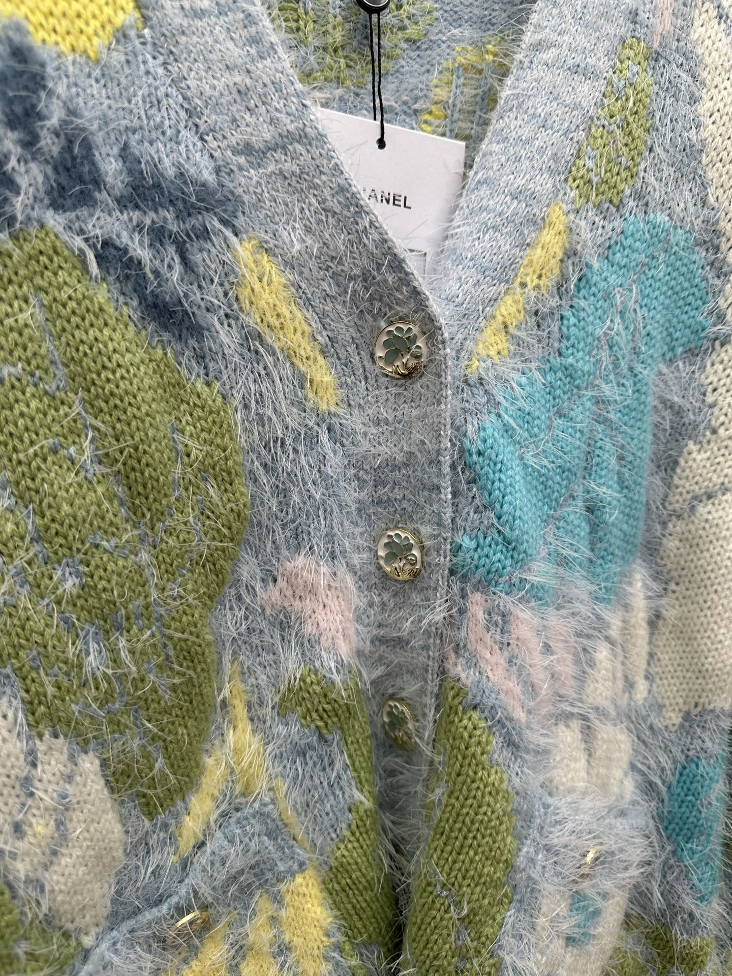 Chanel Floral Fine-Knit Cardigan