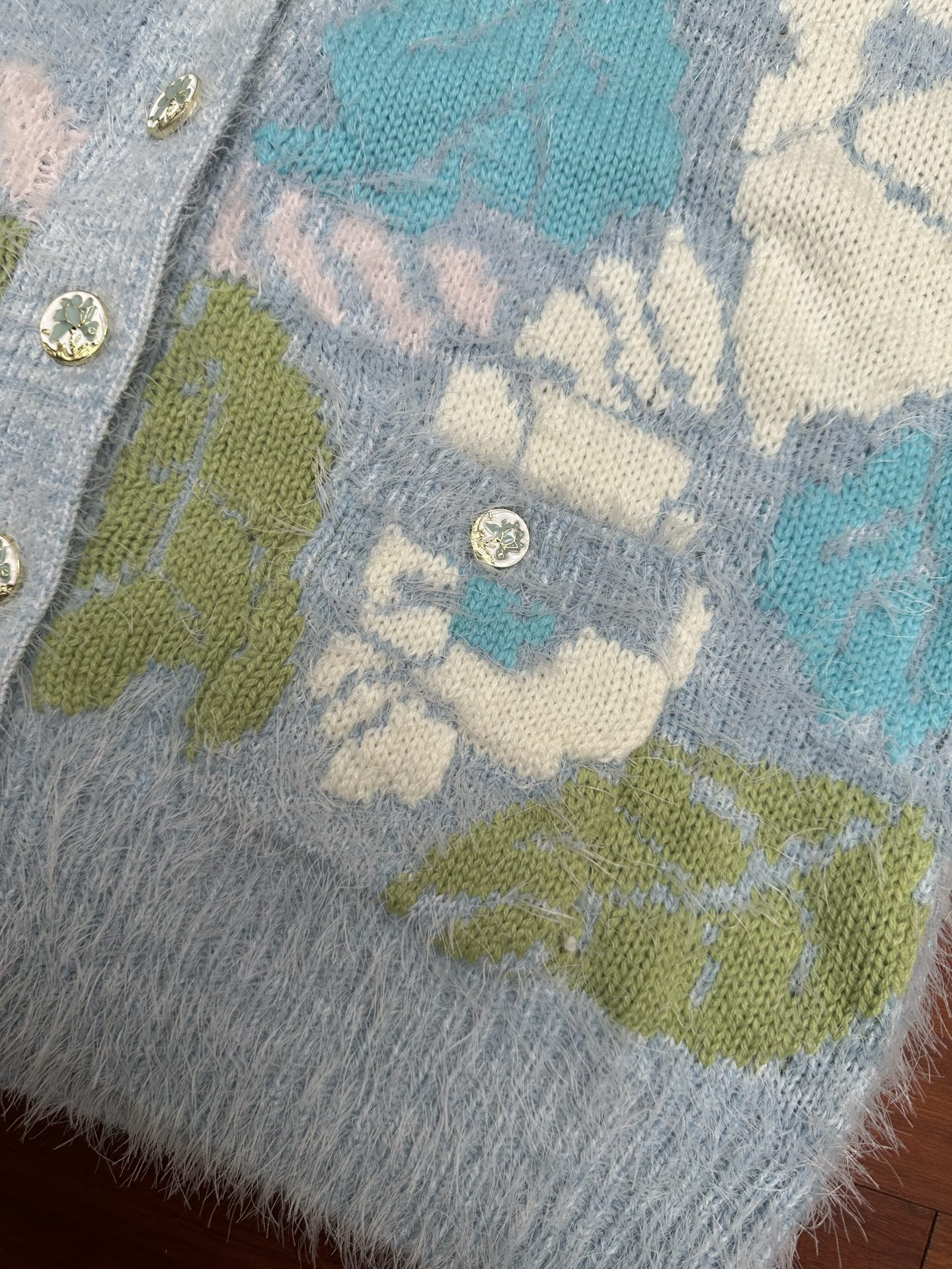 Chanel Floral Fine-Knit Cardigan