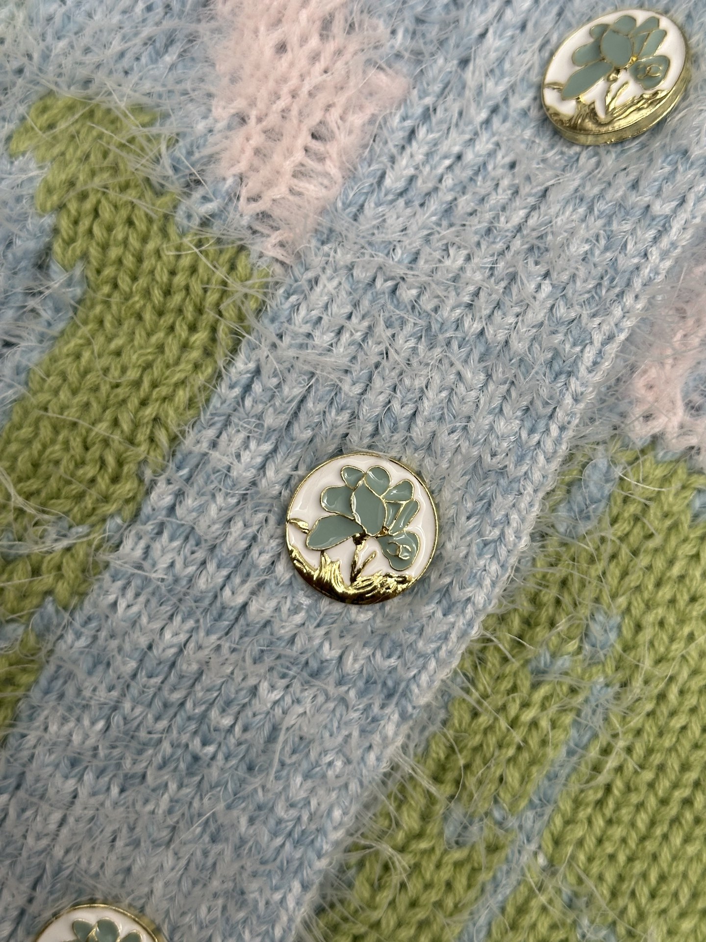 Chanel Floral Fine-Knit Cardigan