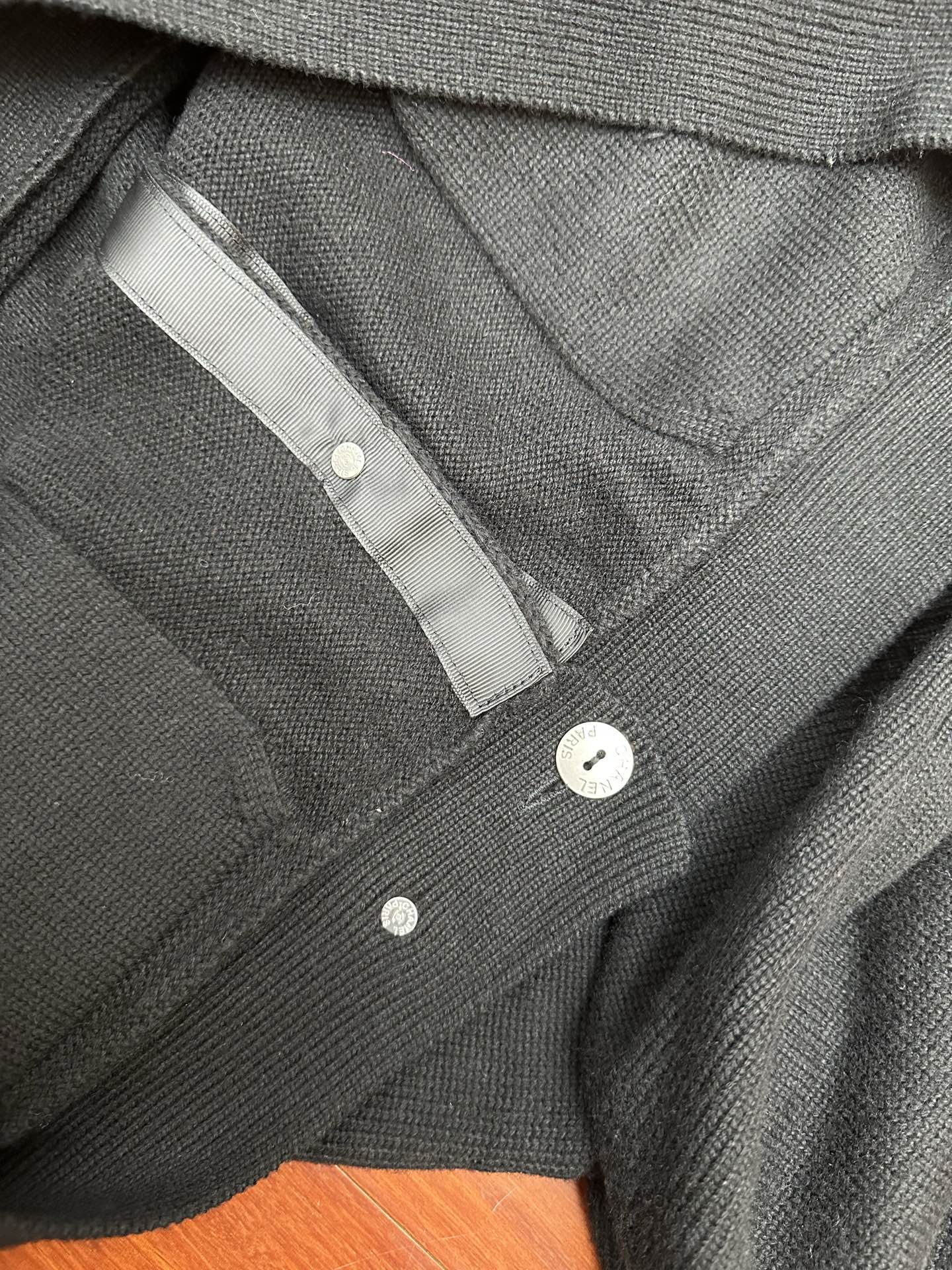 Chanel Round Neck Knit Cardigan with Cuff Zipper Detail & Logo Buttons