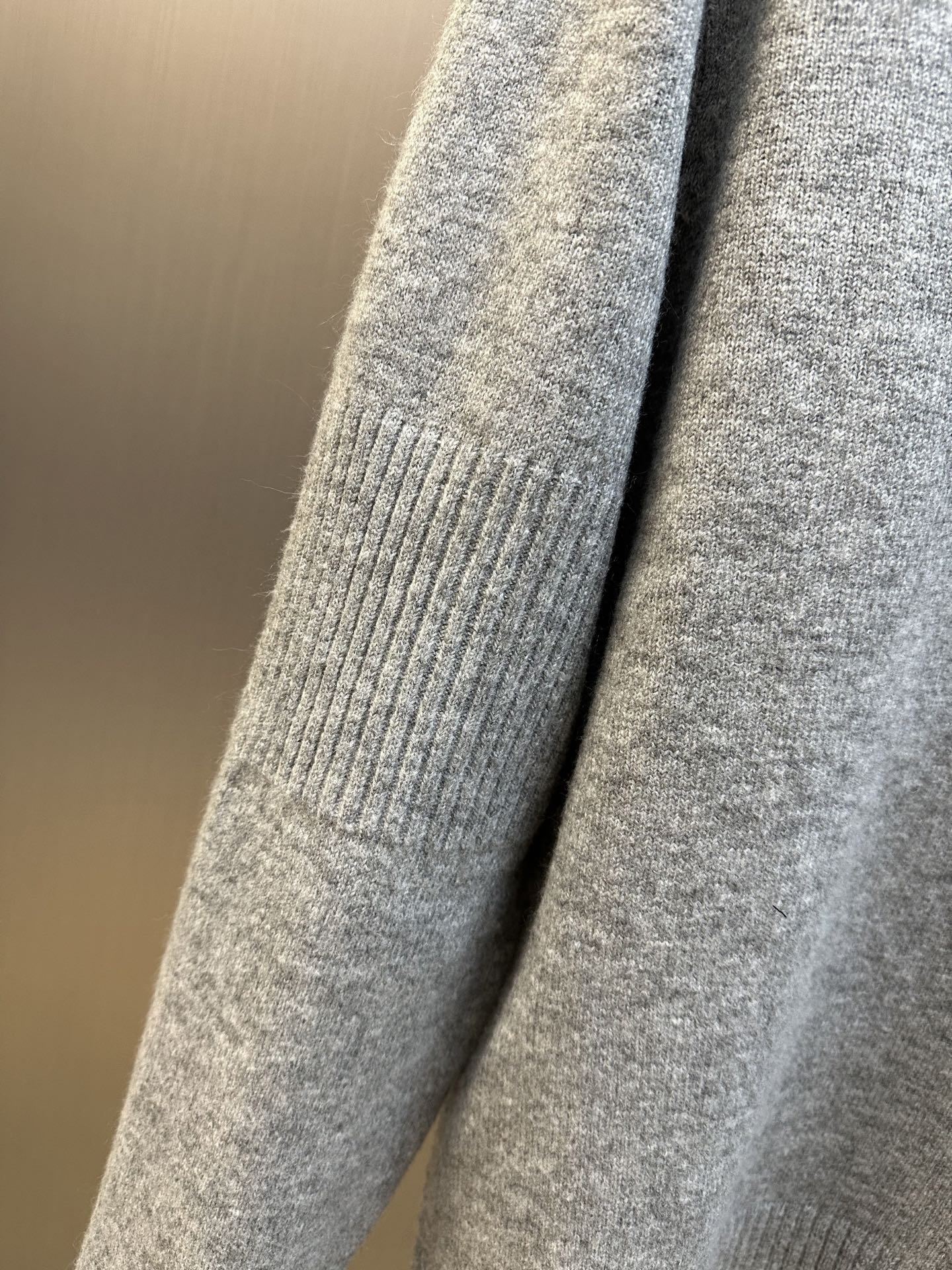 Chanel Round Neck Knit Sweater with Shoulder Stud Detail & Ribbed Panel