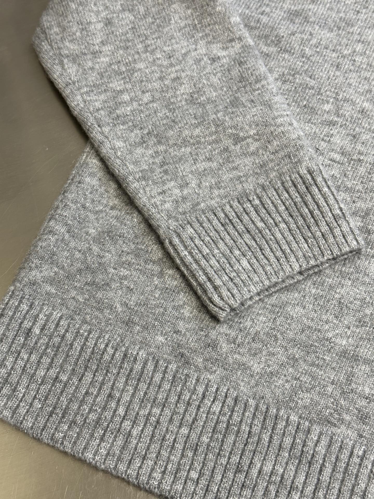 Chanel Round Neck Knit Sweater with Shoulder Stud Detail & Ribbed Panel