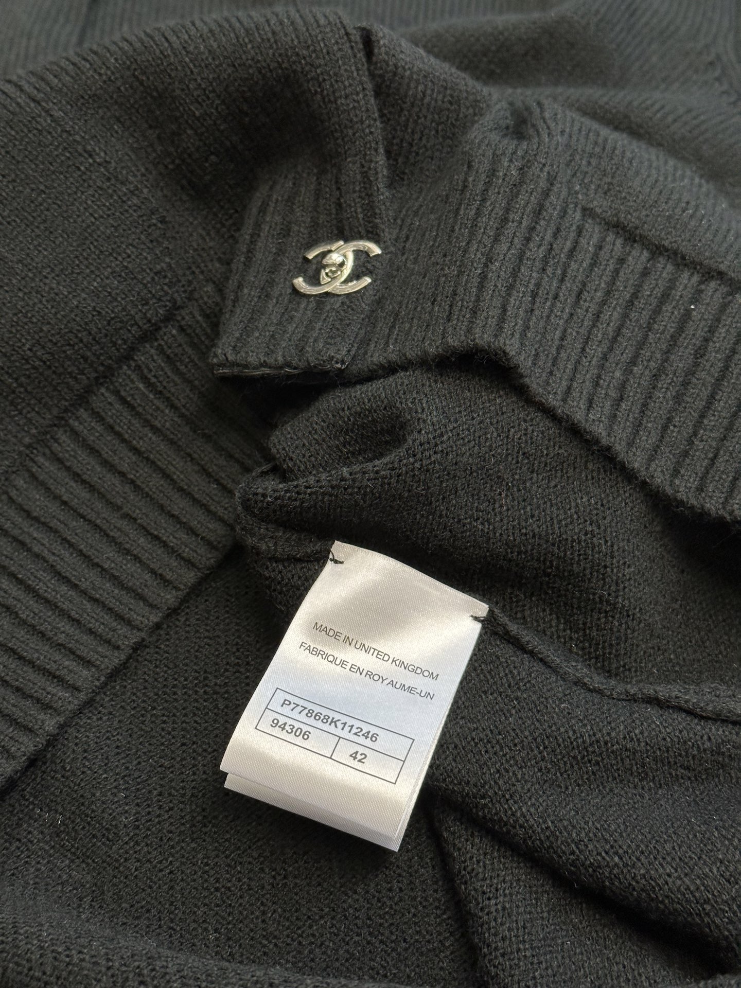 Chanel V-Neck Knit Cardigan with Double C Button Detail & Oversized Fit