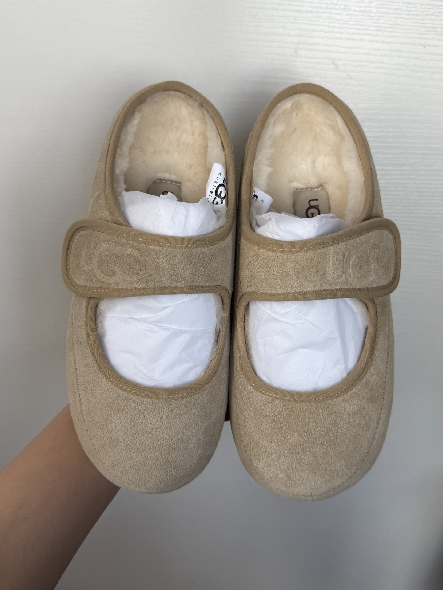 UGG Mary Jane Style Sheepskin Lined Thick-Soled Slip-On Boots