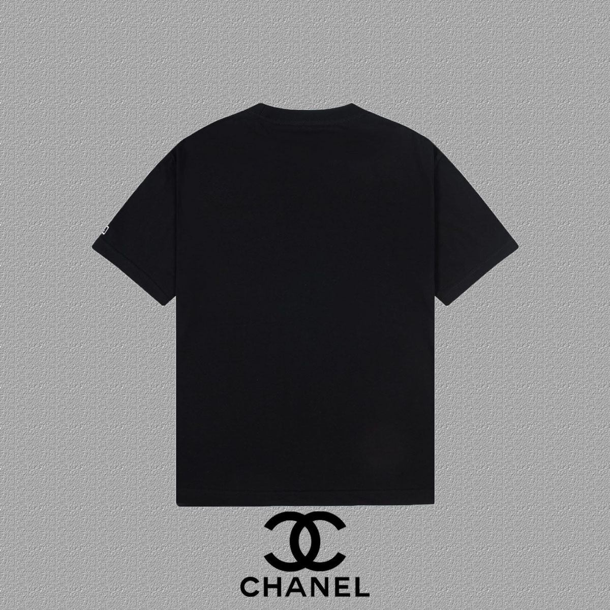 Chanel Crew Neck Short-Sleeve T-Shirt with Double C Logo & Sleeve Label Detail