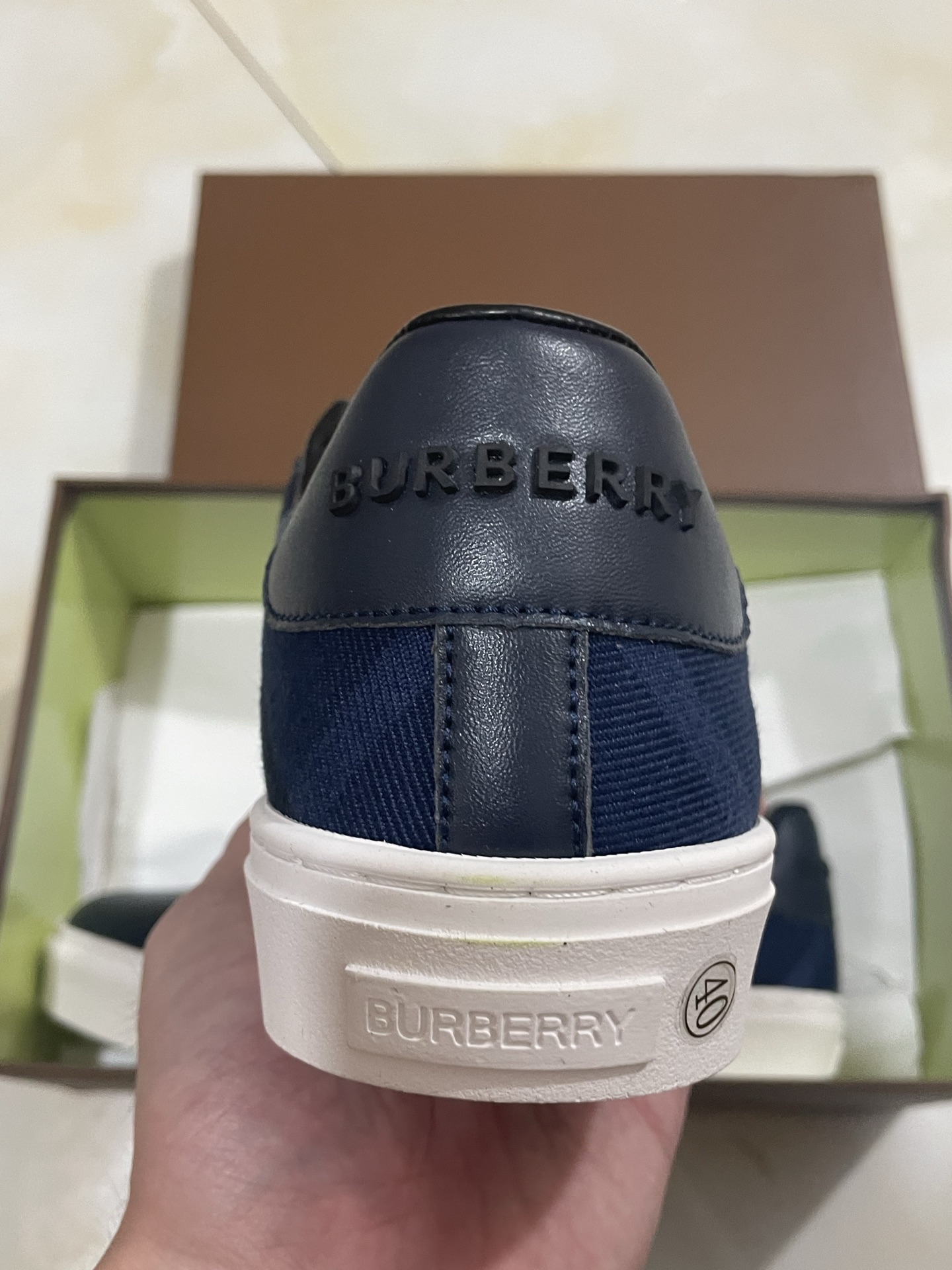 Burberry Check Terrace Navy Check Casual Sneakers