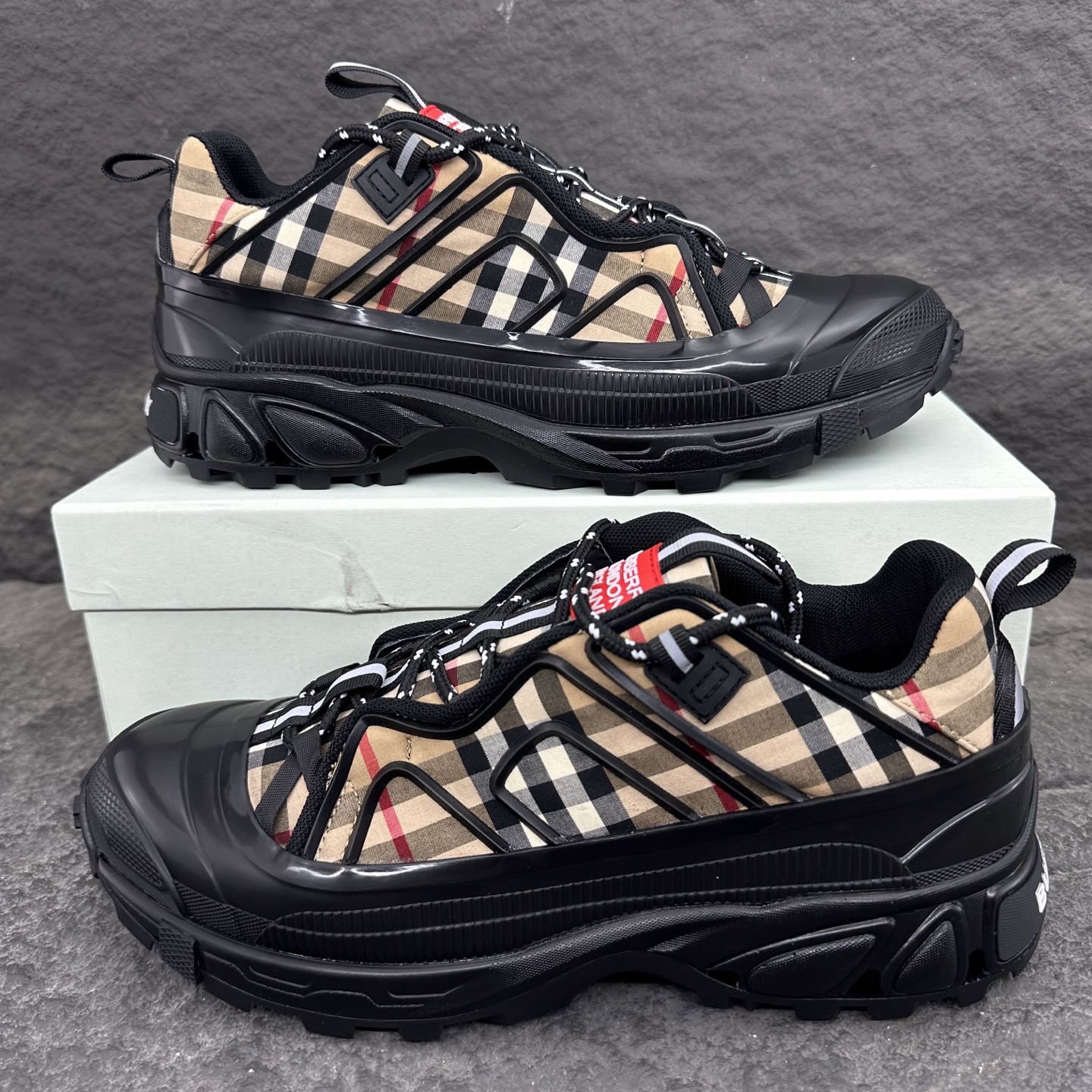 Burberry Arthur Vintage Check Waterproof Thick-Sole Hiker Sneakers