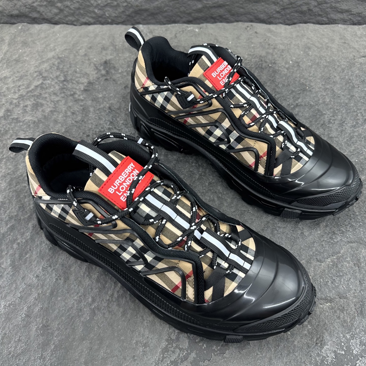 Burberry Arthur Vintage Check Waterproof Thick-Sole Hiker Sneakers