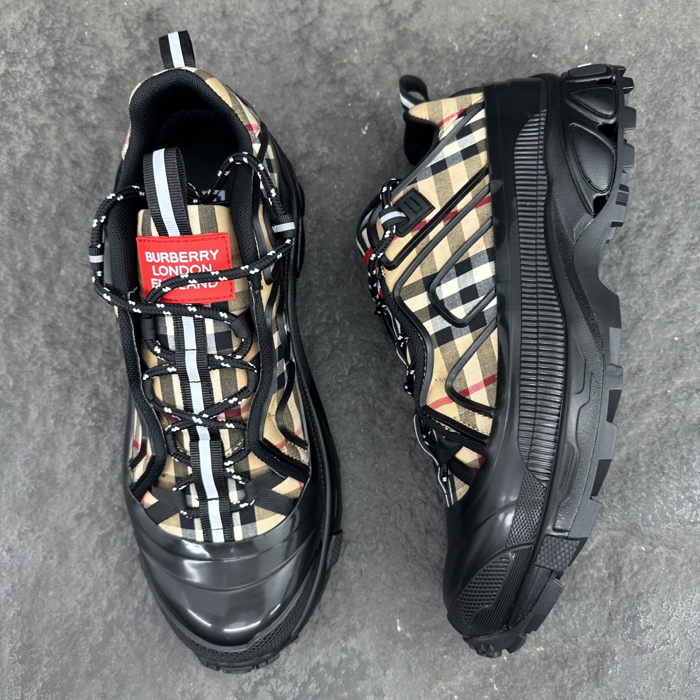 Burberry Arthur Vintage Check Waterproof Thick-Sole Hiker Sneakers