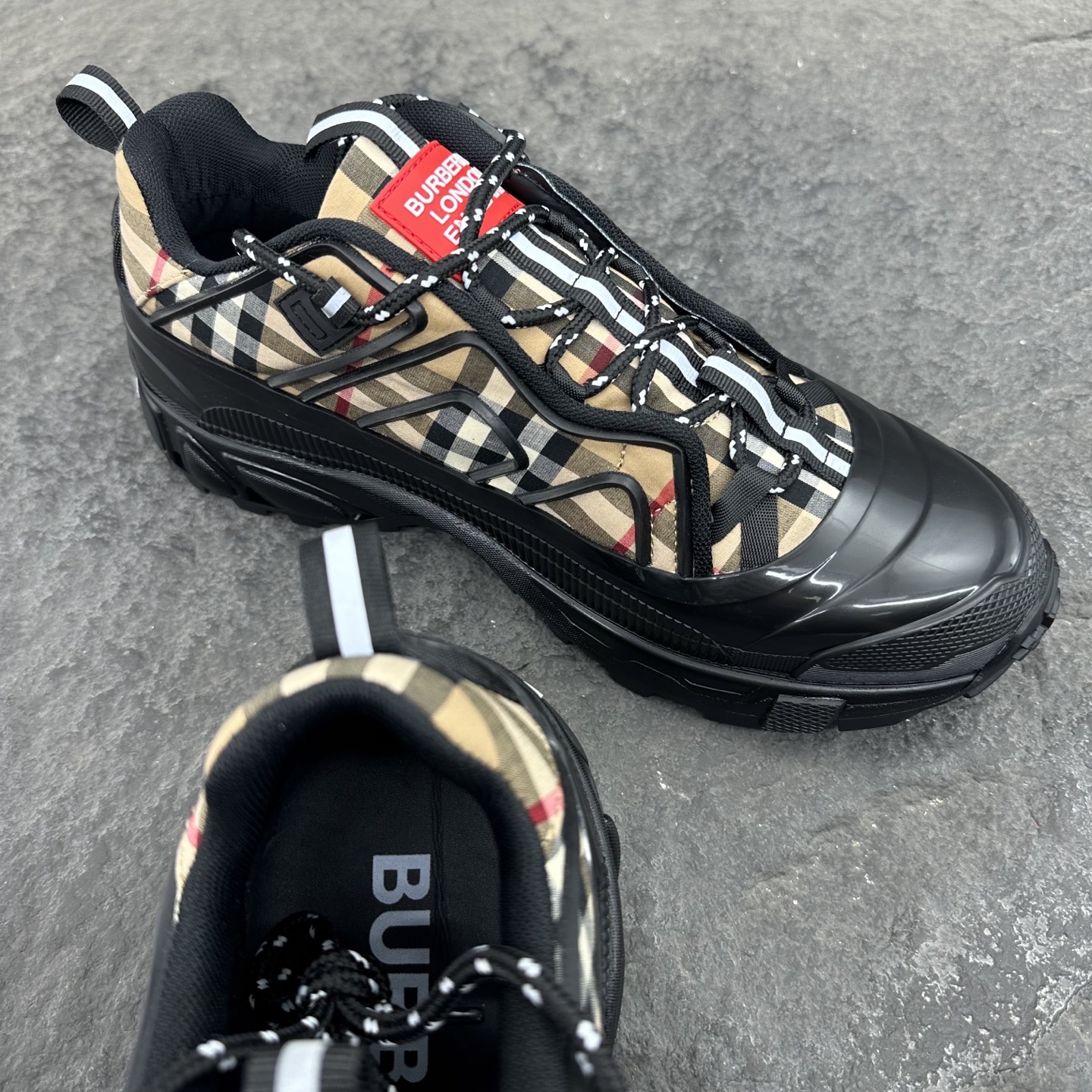 Burberry Arthur Vintage Check Waterproof Thick-Sole Hiker Sneakers