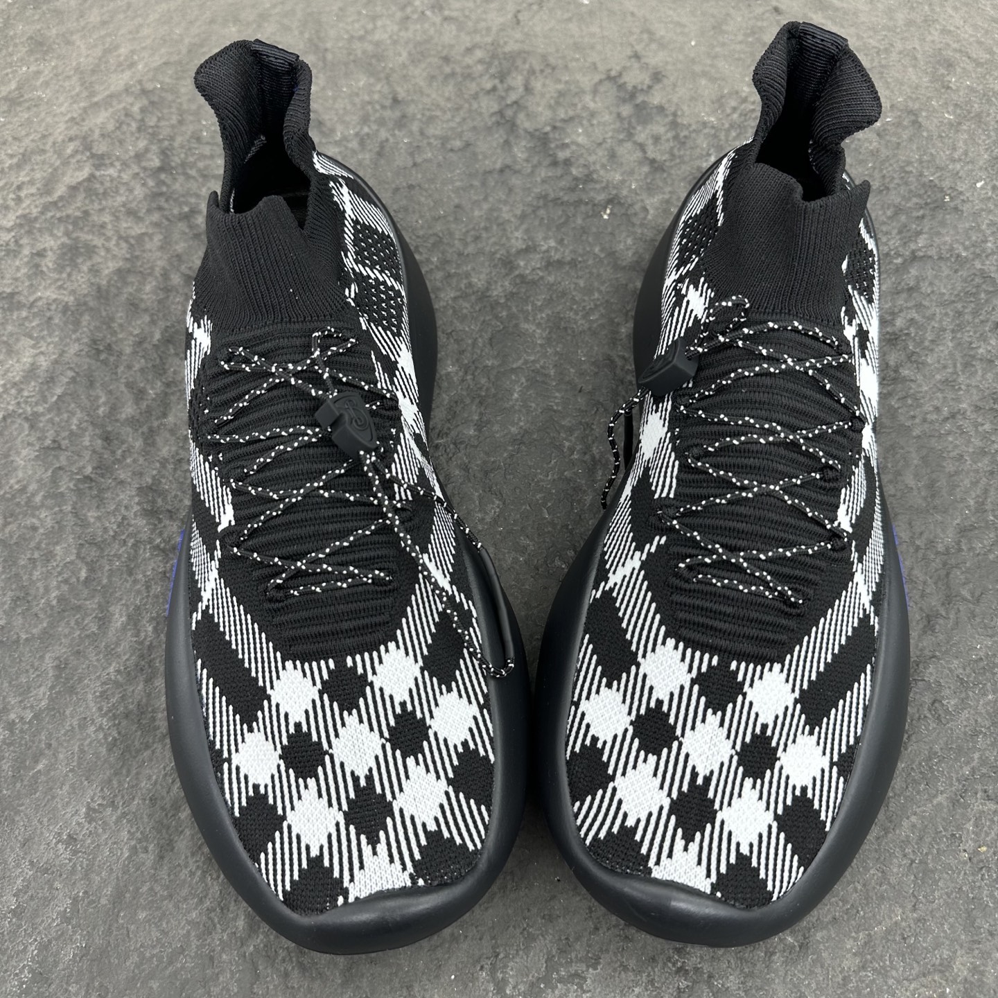 BURBERRY Check Knit Neptune Plaid Knit Sneakers