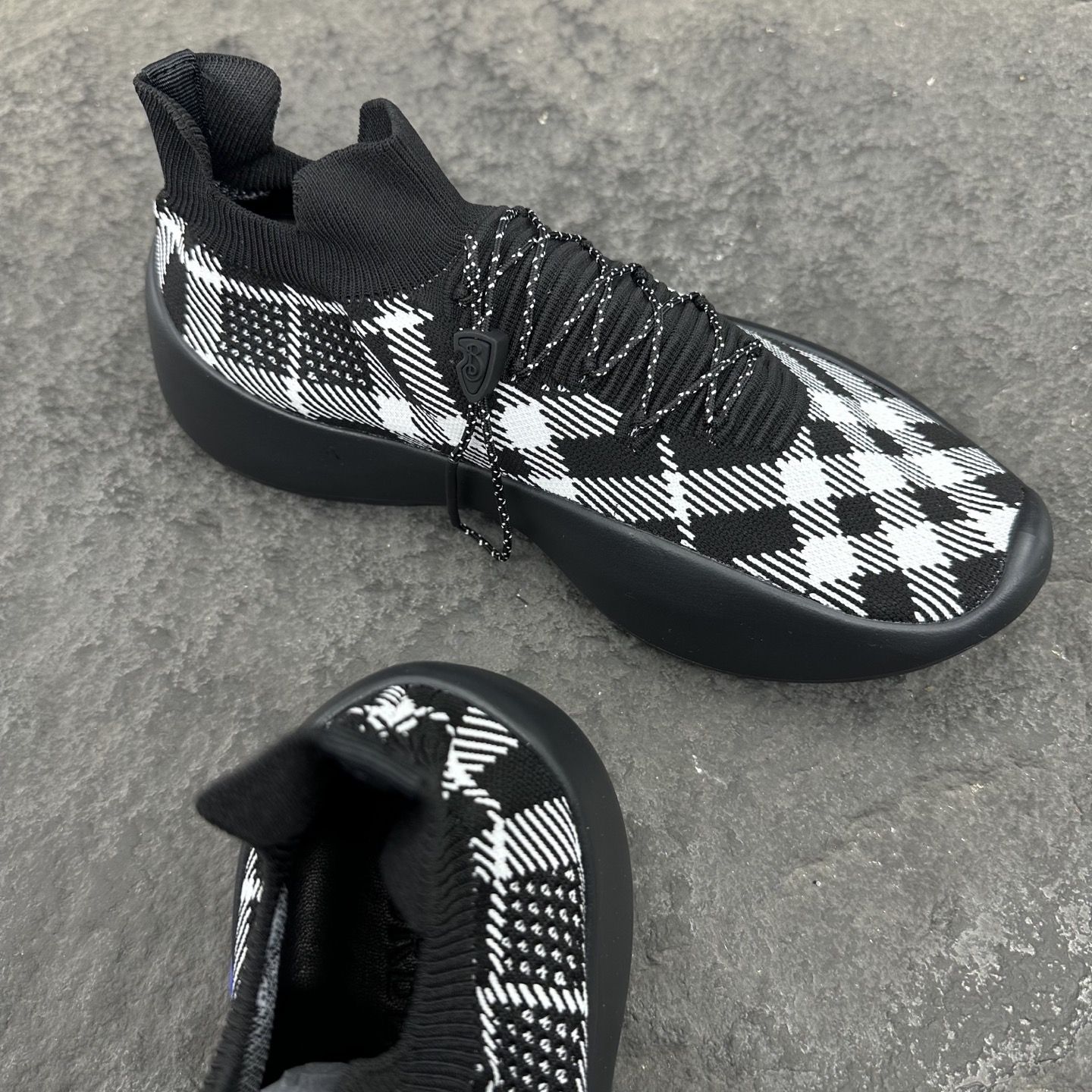 BURBERRY Check Knit Neptune Plaid Knit Sneakers