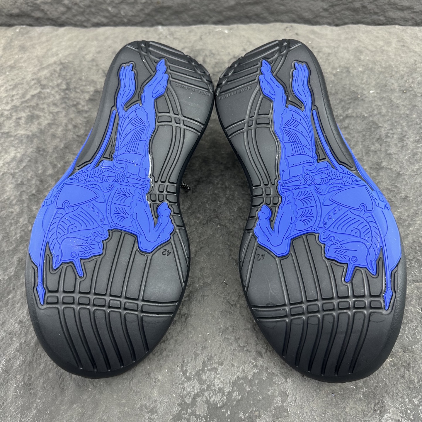 BURBERRY Check Knit Neptune Plaid Knit Sneakers