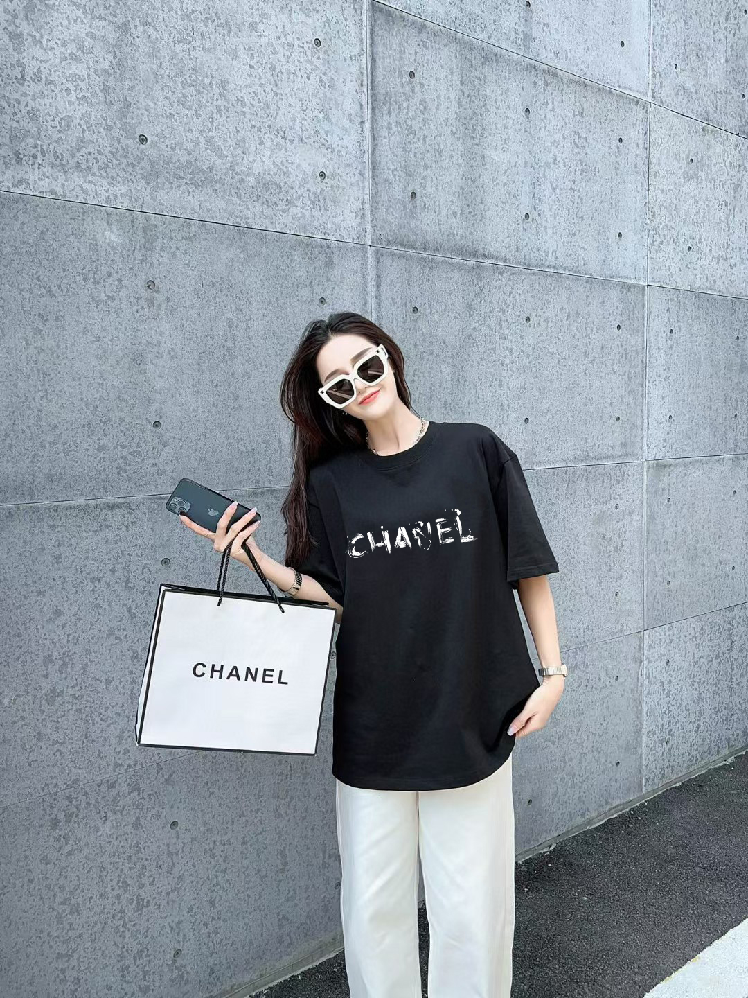 [CHANEL] 2025FW Short-Sleeve T-Shirt with Logo Print - High-End