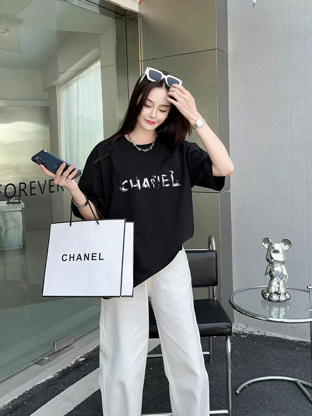 [CHANEL] 2025FW Short-Sleeve T-Shirt with Logo Print - High-End