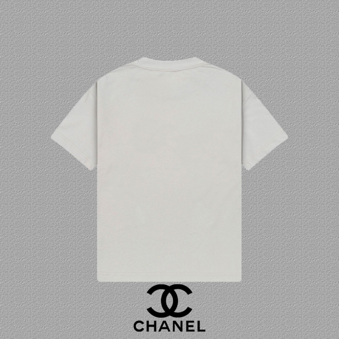 Chanel 2025FW Double C Print - Heavyweight Cotton Short-Sleeve