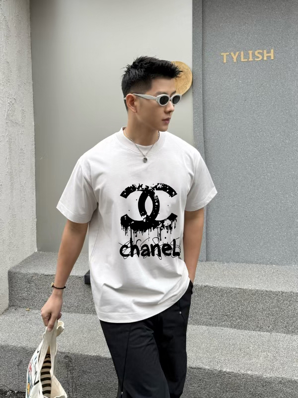 Chanel 2025FW Double C Print - Heavyweight Cotton Short-Sleeve