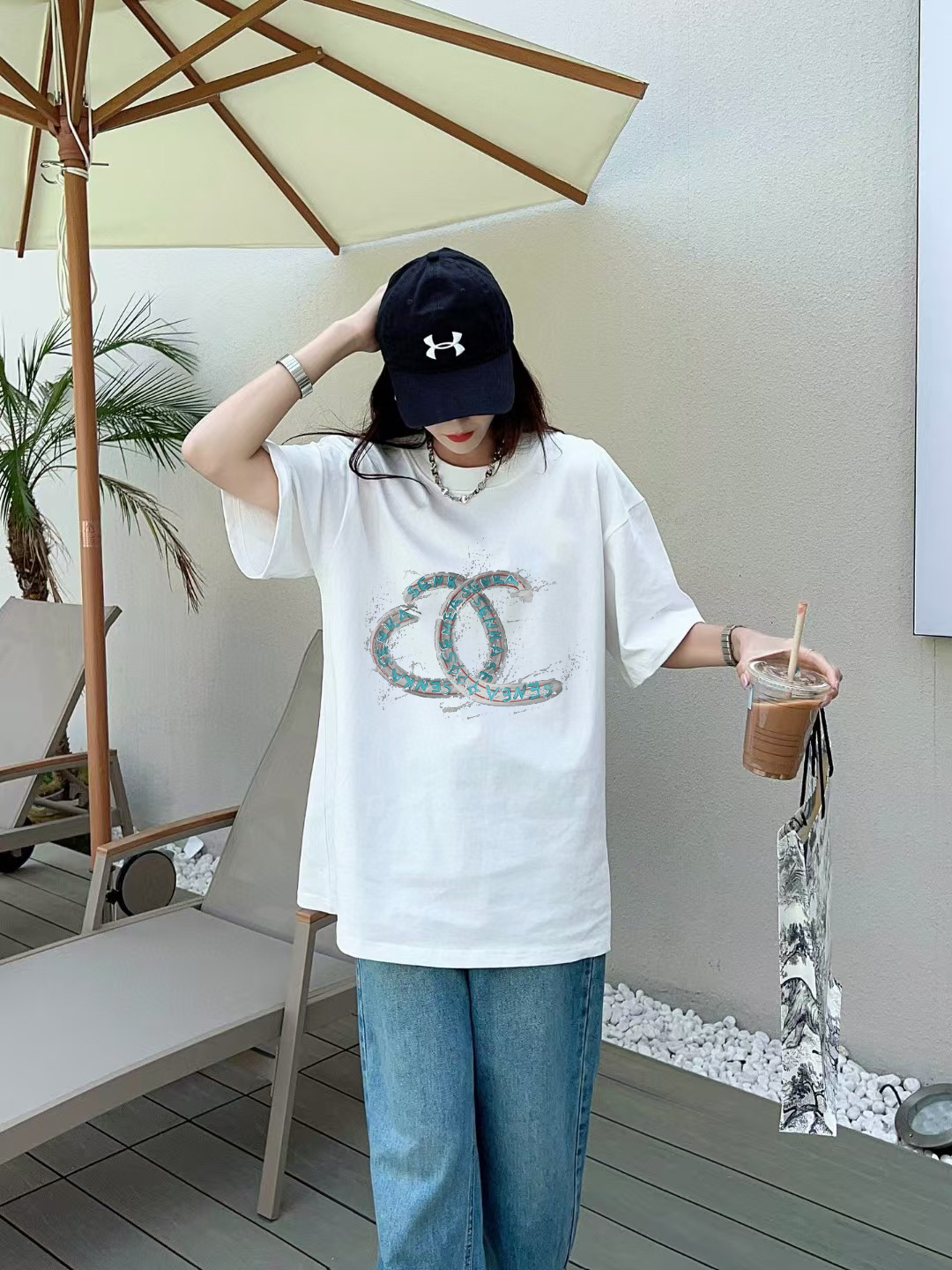 Chanel 300G Heavyweight - Double C Screen-Print High-End Tee