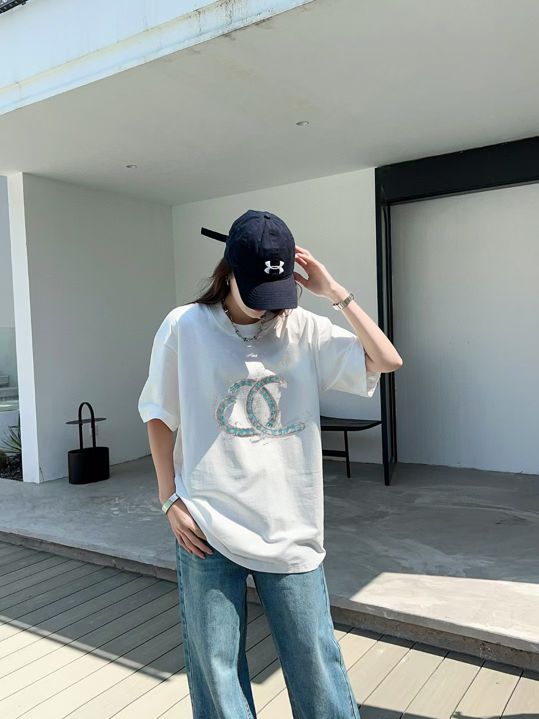 Chanel 300G Heavyweight - Double C Screen-Print High-End Tee