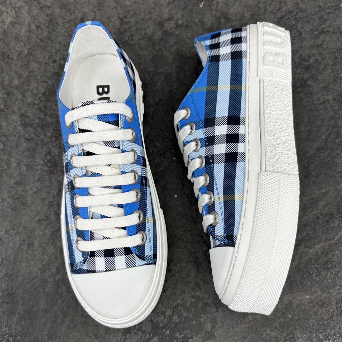 Burberry Check Platform Canvas Sneakers