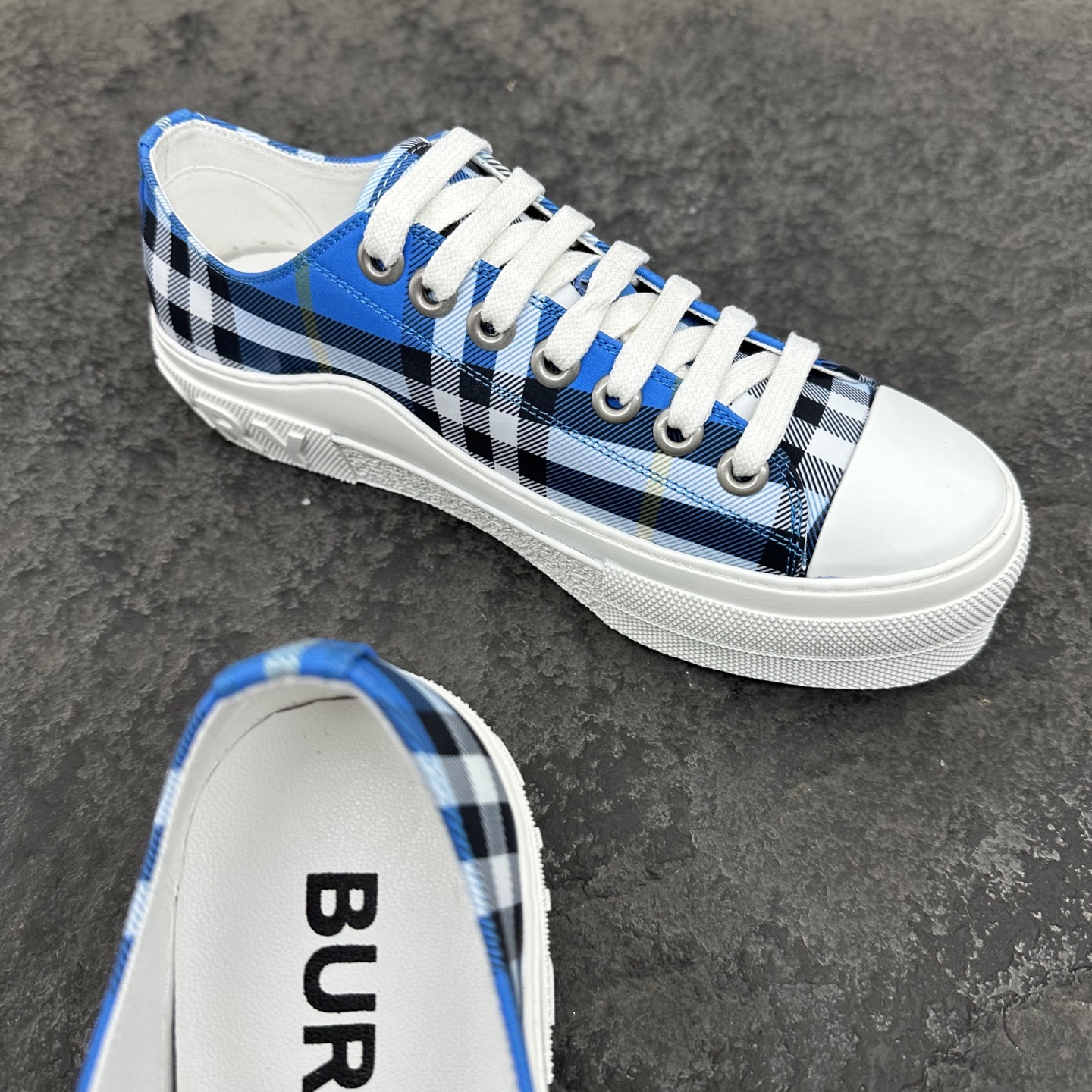 Burberry Check Platform Canvas Sneakers