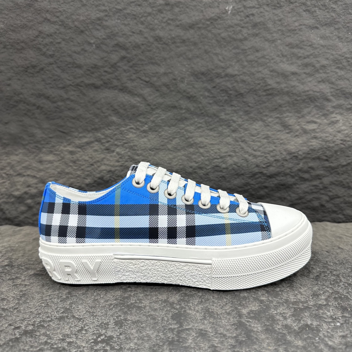 Burberry Check Platform Canvas Sneakers