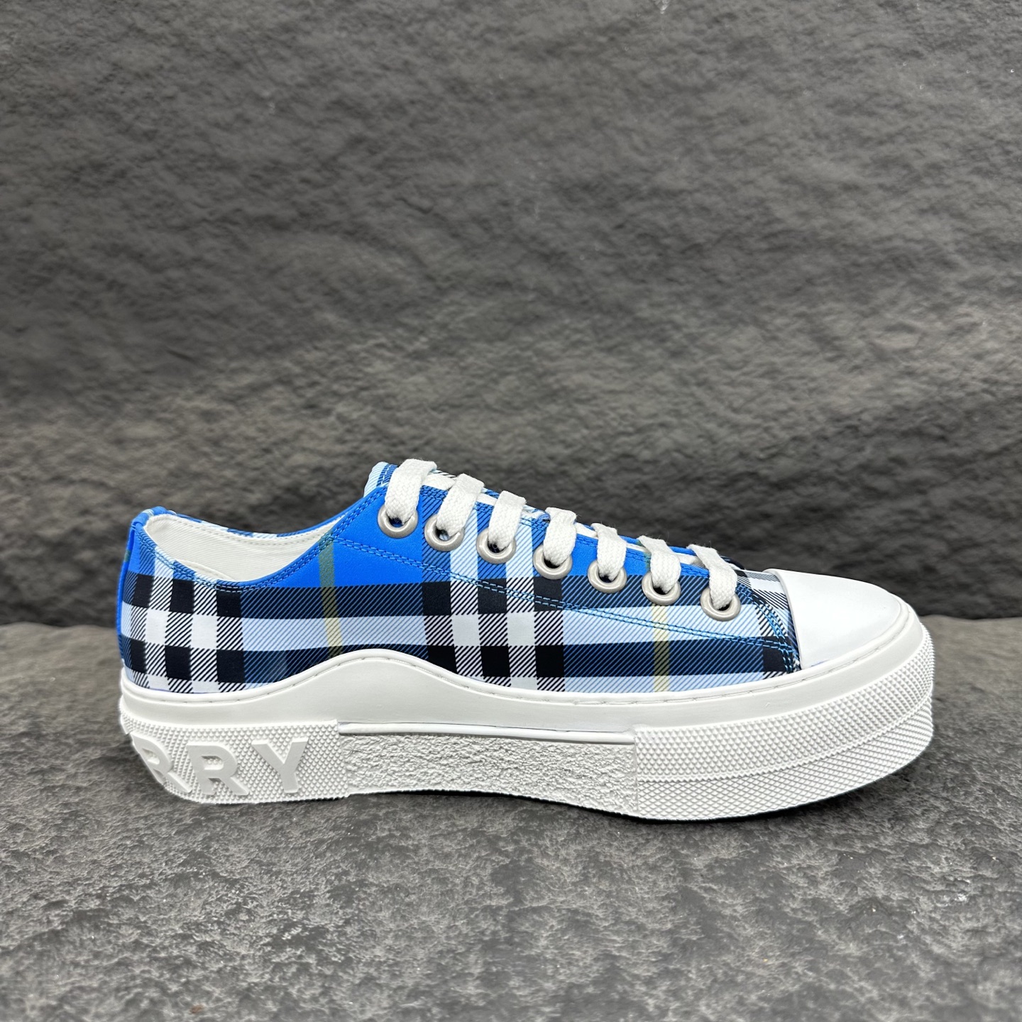 Burberry Check Platform Canvas Sneakers