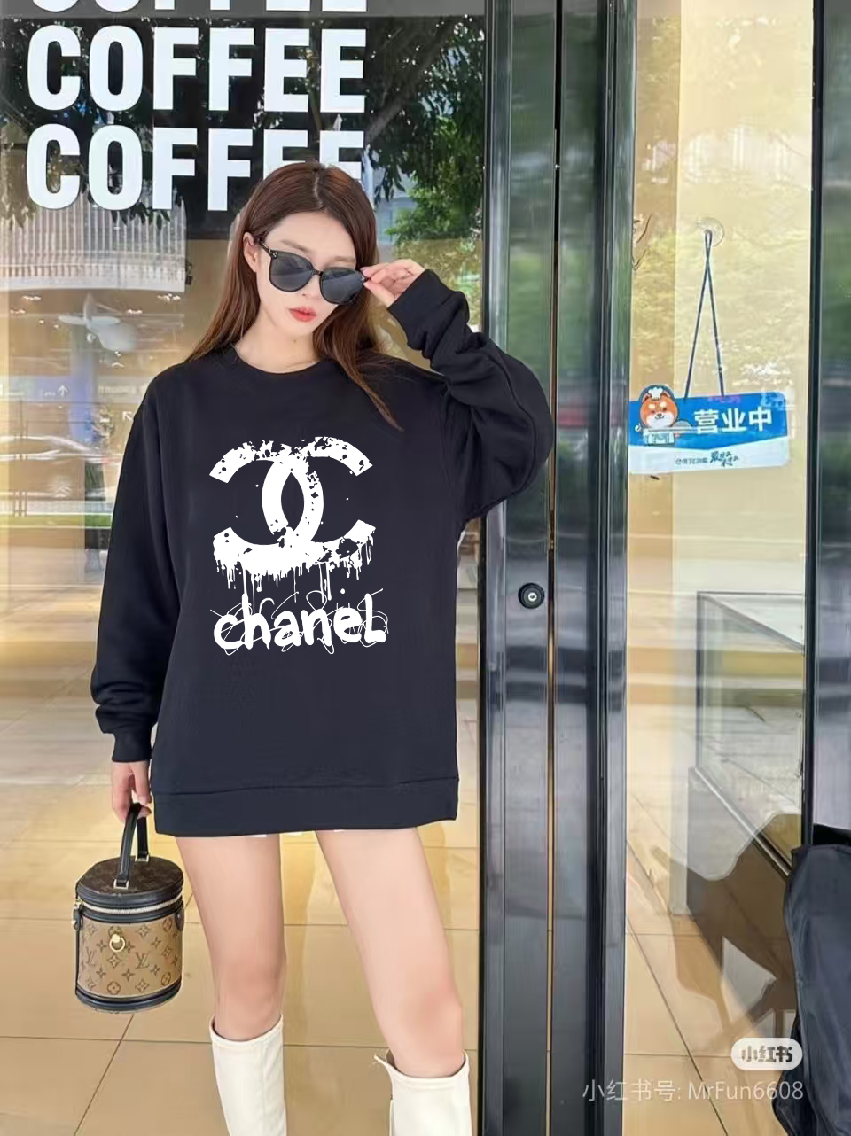 CHANEL AW New Letter Embroidery - Oversized Terry Cloth Hoodie
