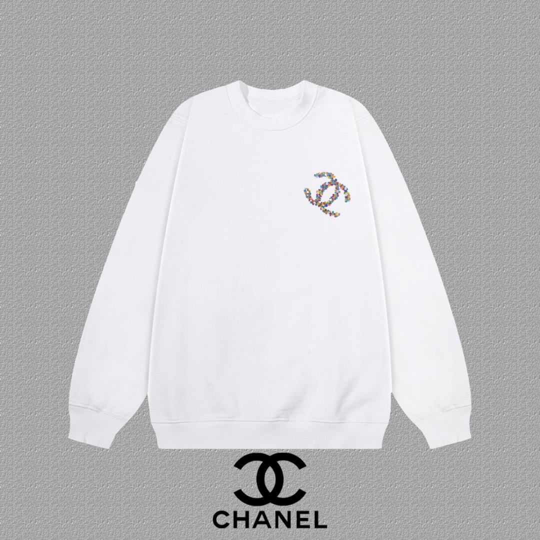 Chanel Heavyweight Cotton - Vintage Letter Crew Neck Terry Hoodie
