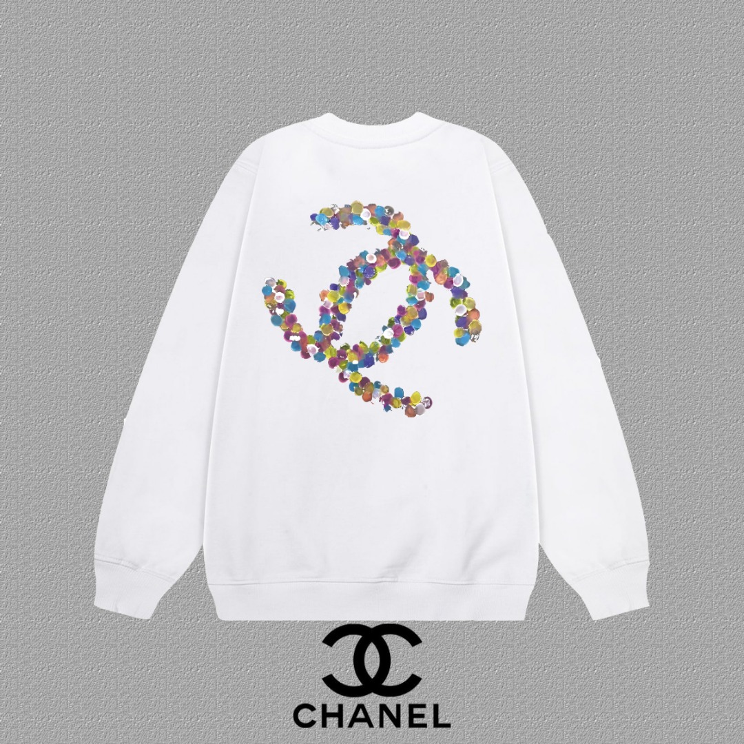 Chanel Heavyweight Cotton - Vintage Letter Crew Neck Terry Hoodie