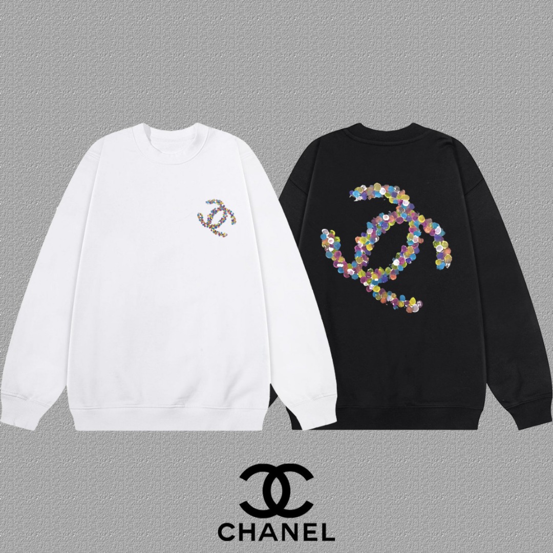 Chanel Heavyweight Cotton - Vintage Letter Crew Neck Terry Hoodie