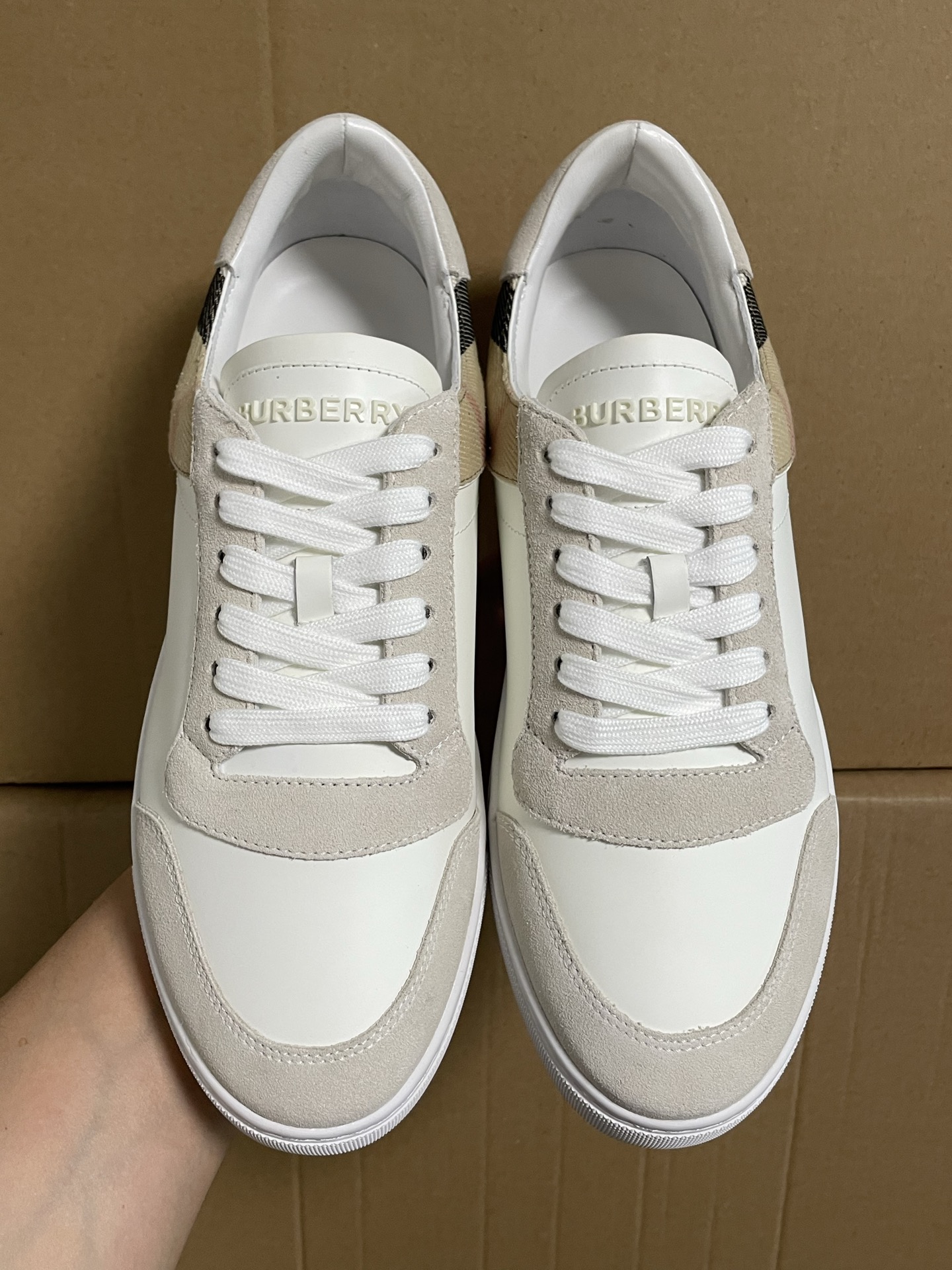 Burberry House Series Checkered Patchwork Leather Casual Sneakers