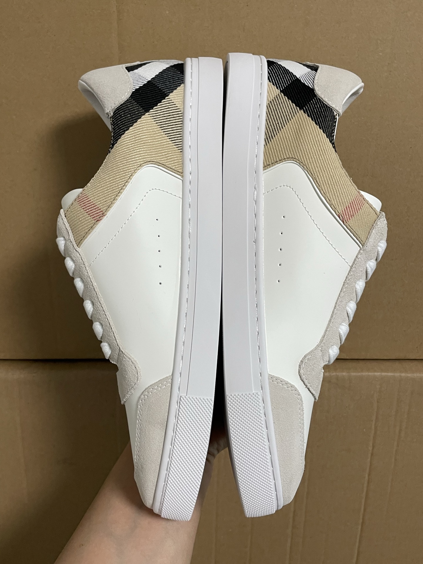 Burberry House Series Checkered Patchwork Leather Casual Sneakers