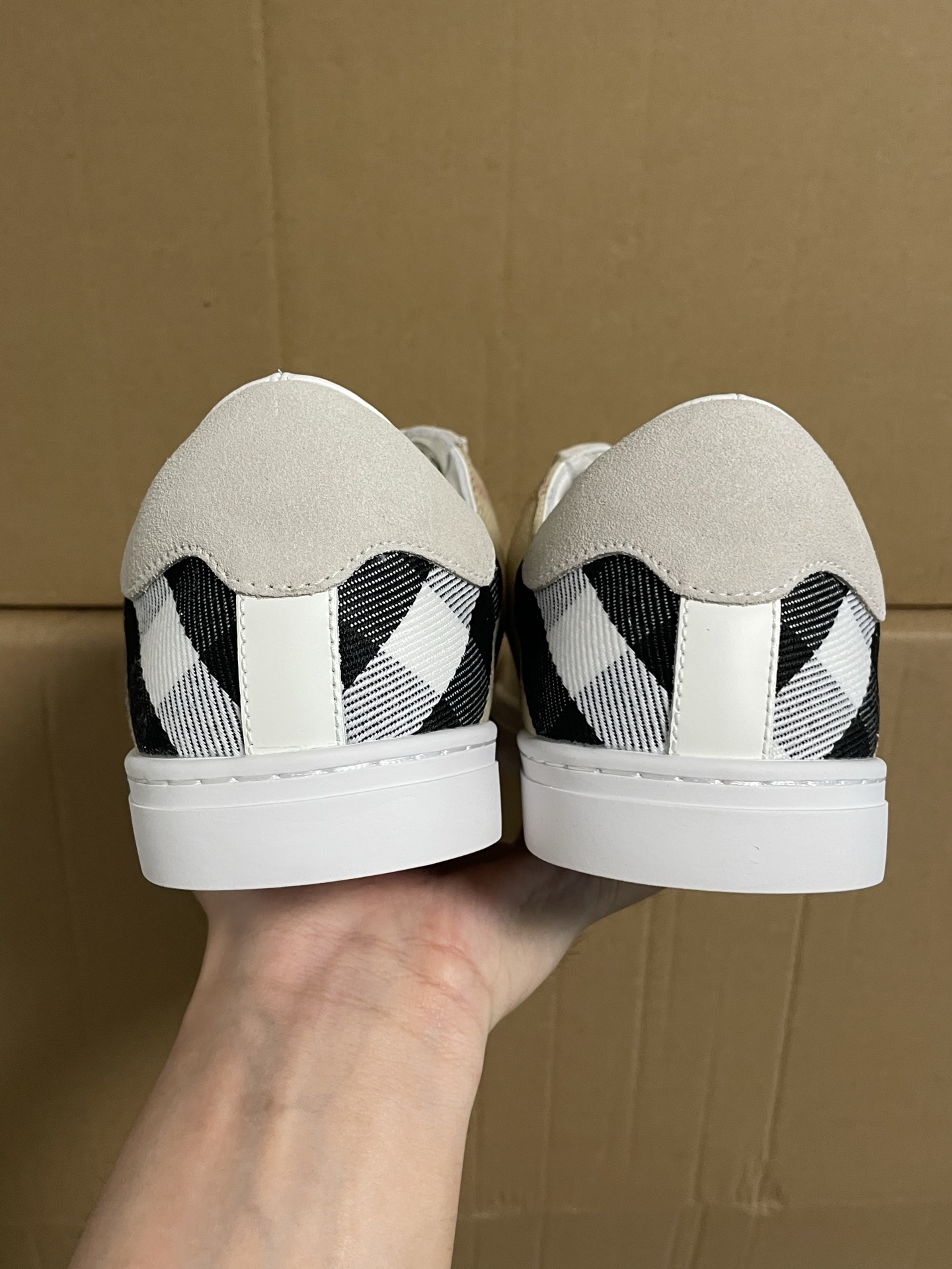 Burberry House Series Checkered Patchwork Leather Casual Sneakers