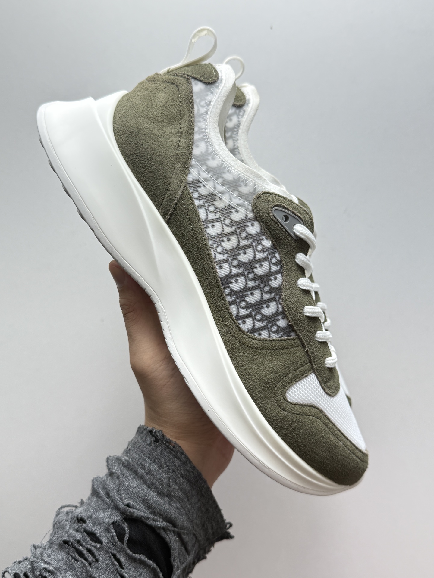 DIOR Oblique Monogram Paneled Suede Breathable Casual Sneakers