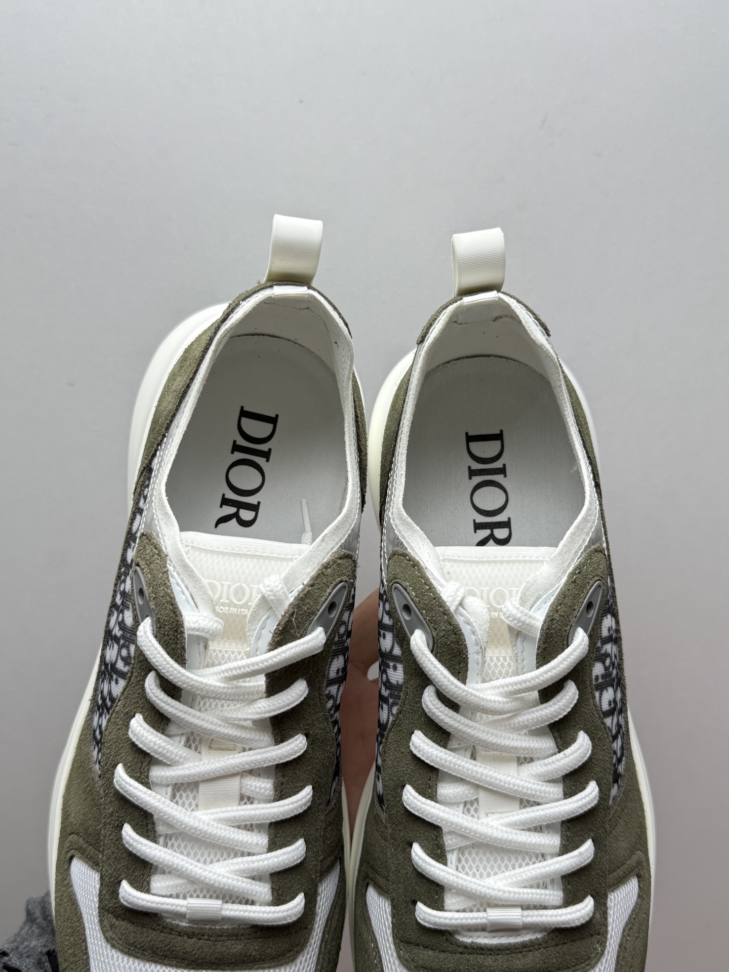 DIOR Oblique Monogram Paneled Suede Breathable Casual Sneakers
