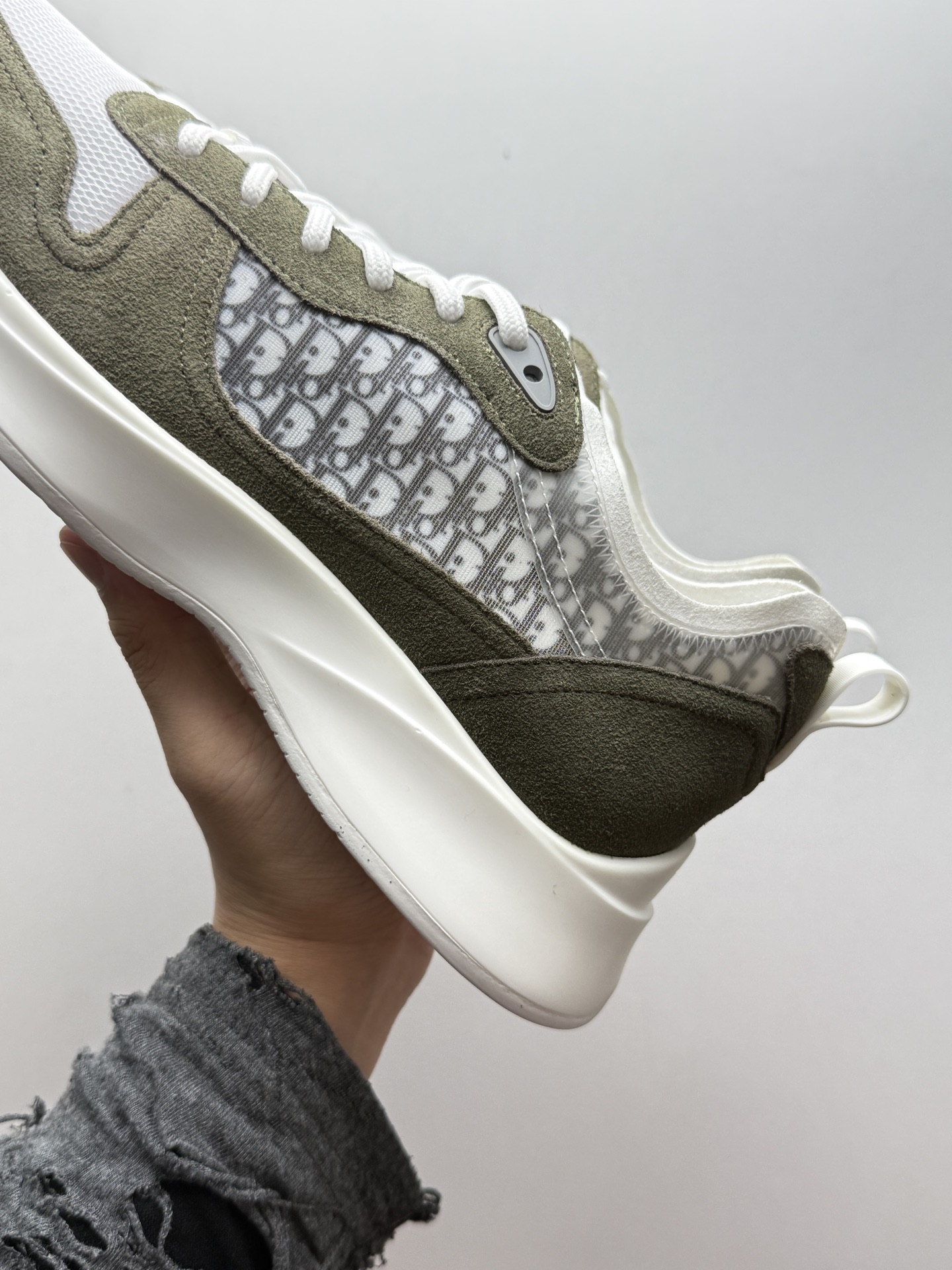 DIOR Oblique Monogram Paneled Suede Breathable Casual Sneakers