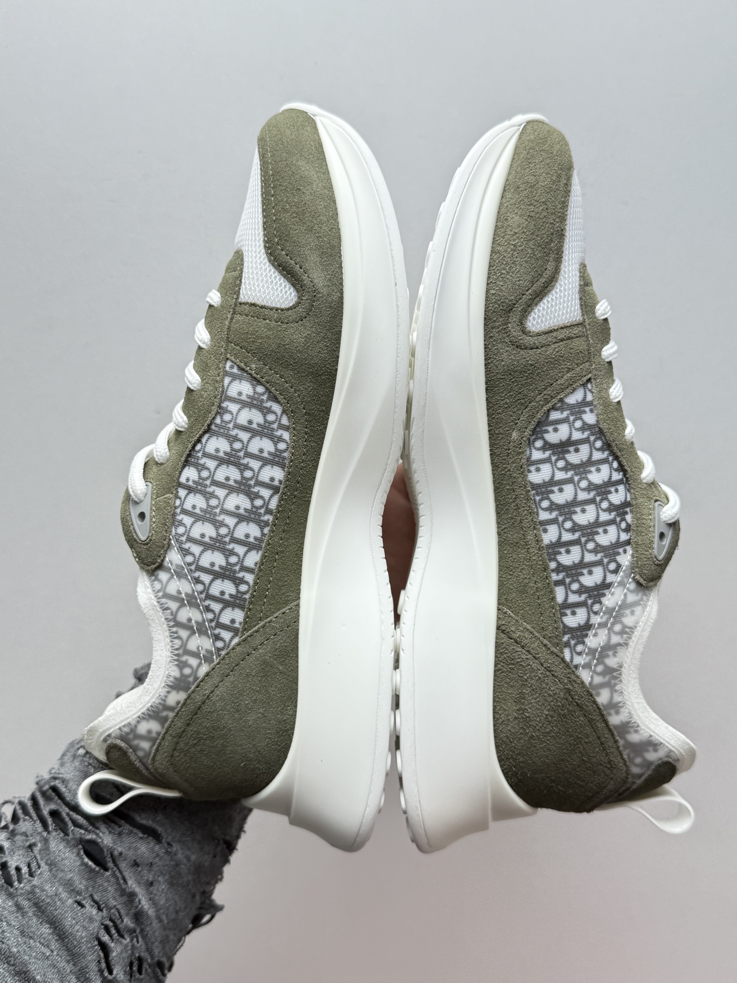 DIOR Oblique Monogram Paneled Suede Breathable Casual Sneakers